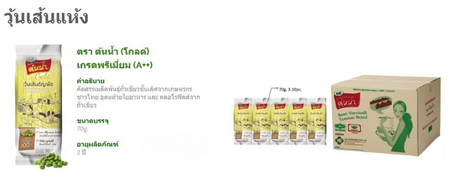 วุ้นเส้นแห้ง ตราต้นน้ำ โกลด์