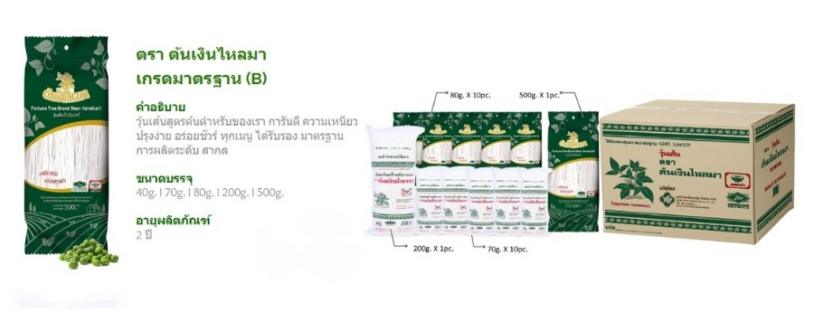 วุ้นเส้นแห้ง ตราต้นเงินไหลมา